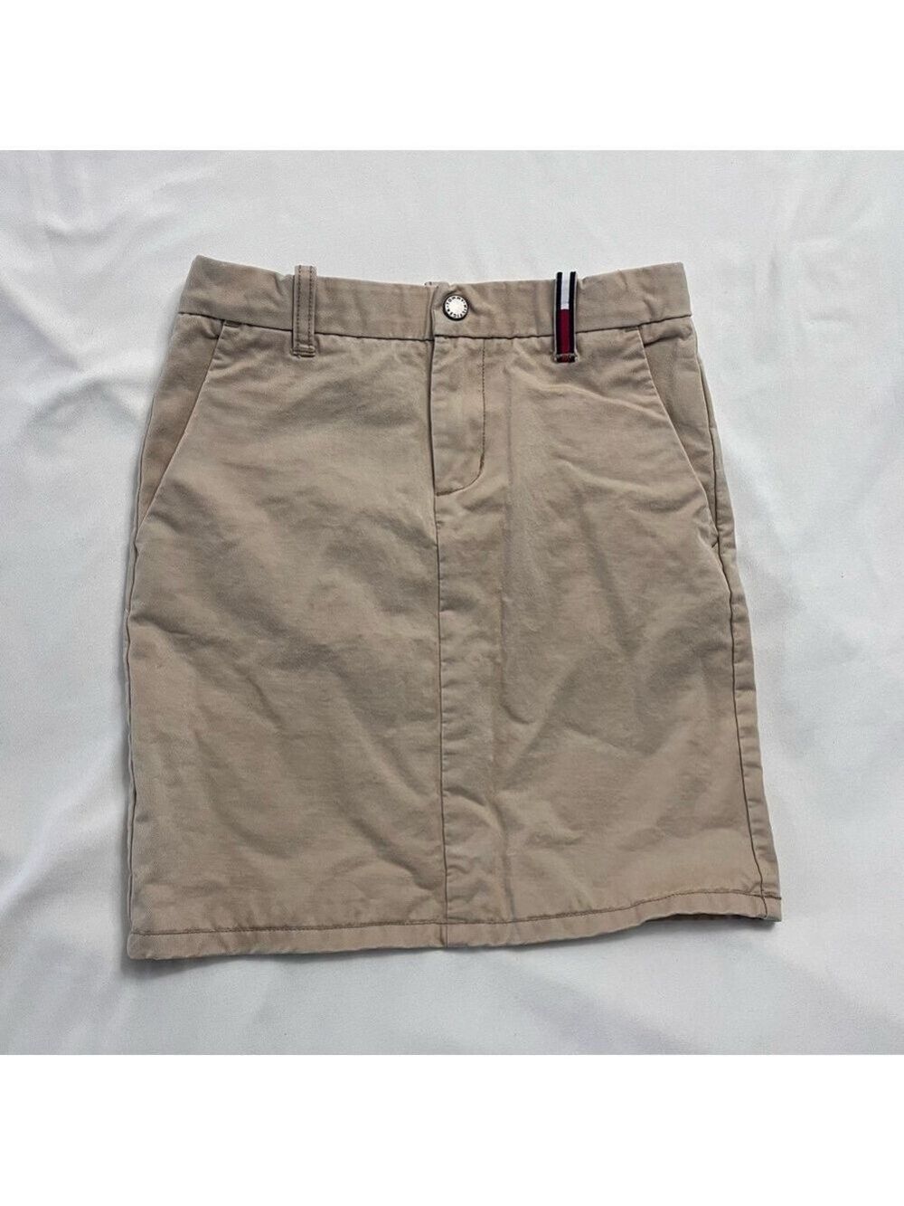 Tommy Hilfiger Preppy Khaki Chino Mini Skirt Size 8